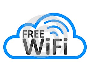 Free wifi logo zone in cloud -stock vector photo